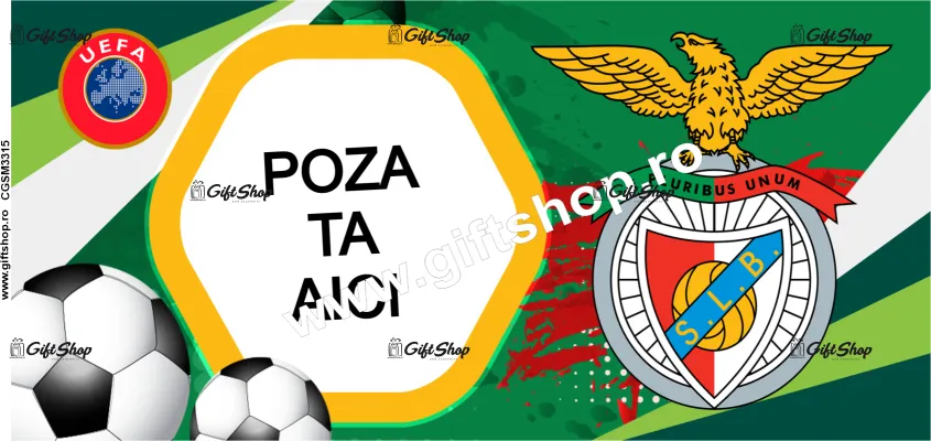 S.l. benfica, cana personalizata cu poza, model 3315